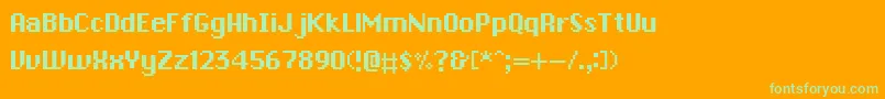 Chronotype Font – Green Fonts on Orange Background