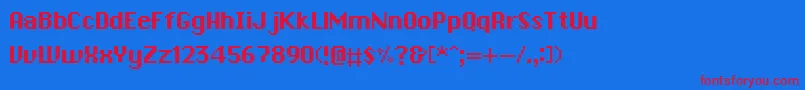 Chronotype Font – Red Fonts on Blue Background