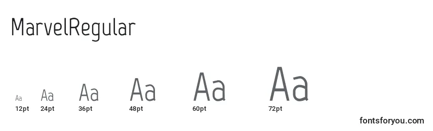 Größen der Schriftart MarvelRegular