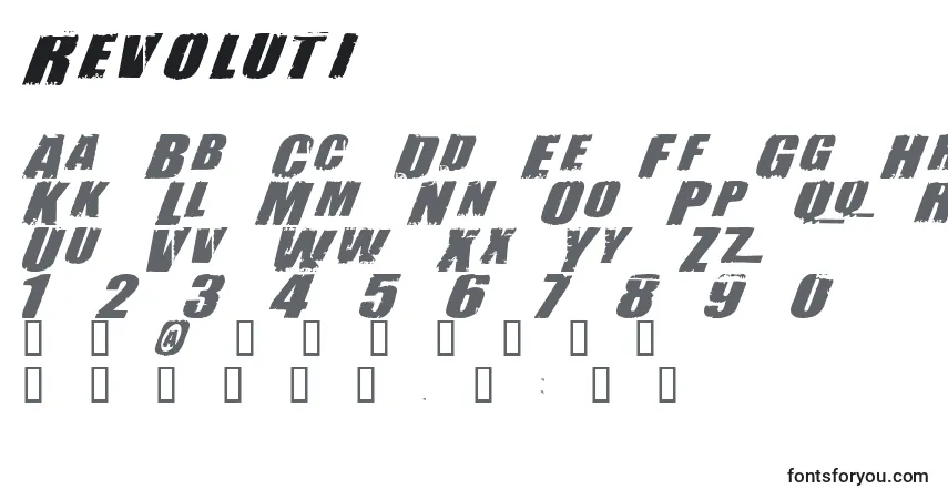 Шрифт Revoluti – алфавит, цифры, специальные символы