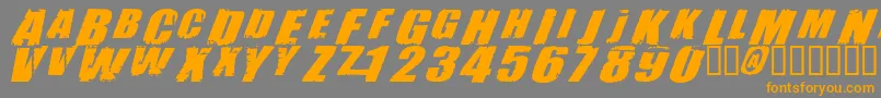 Weitere Informationen zur Revoluti-Schriftart Revoluti-Schriftart – Orangefarbene Schriften auf grauem Hintergrund