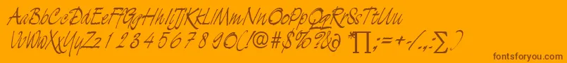 LuciferDb Font – Brown Fonts on Orange Background