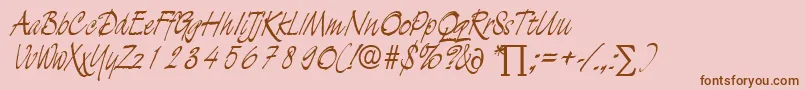LuciferDb Font – Brown Fonts on Pink Background