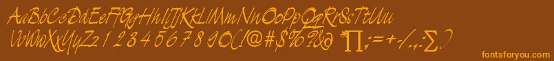 LuciferDb Font – Orange Fonts on Brown Background
