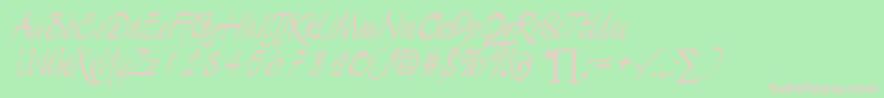 LuciferDb Font – Pink Fonts on Green Background