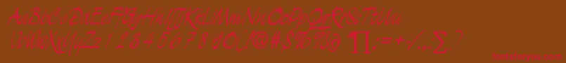 LuciferDb Font – Red Fonts on Brown Background