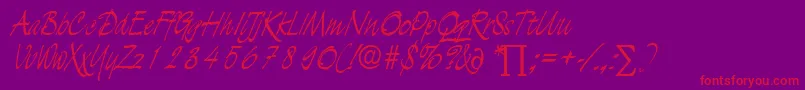 LuciferDb Font – Red Fonts on Purple Background