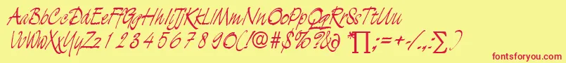 LuciferDb Font – Red Fonts on Yellow Background