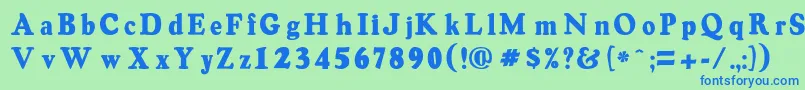 Harveygrey Font – Blue Fonts on Green Background