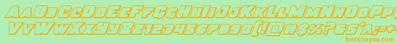 Шрифт Justiceoutital – оранжевые шрифты на зелёном фоне
