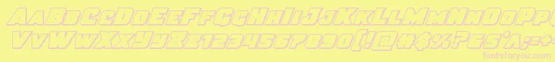 Justiceoutital Font – Pink Fonts on Yellow Background