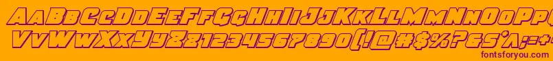 Justiceoutital Font – Purple Fonts on Orange Background