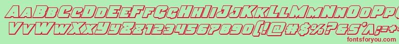 Justiceoutital Font – Red Fonts on Green Background