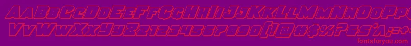 Justiceoutital Font – Red Fonts on Purple Background