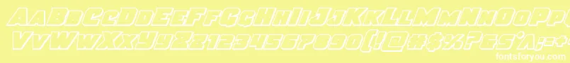 Justiceoutital Font – White Fonts on Yellow Background