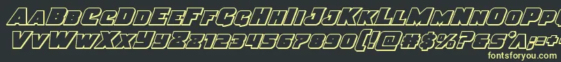 Шрифт Justiceoutital – жёлтые шрифты на чёрном фоне