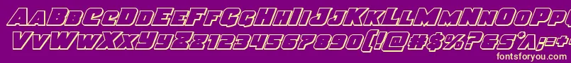 Justiceoutital Font – Yellow Fonts on Purple Background