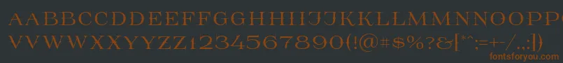 Prida65-Schriftart – Braune Schriften auf schwarzem Hintergrund