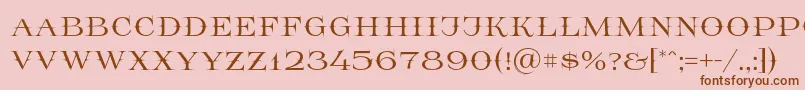 フォントPrida65 – ピンクの背景に茶色のフォント