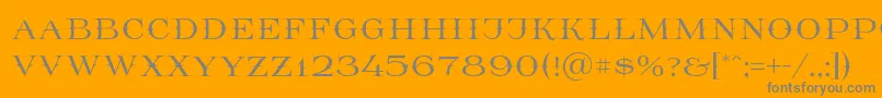 Prida65-Schriftart – Graue Schriften auf orangefarbenem Hintergrund