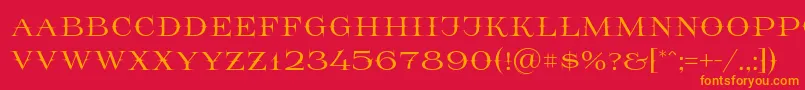 Prida65 Font – Orange Fonts on Red Background