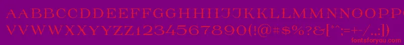 フォントPrida65 – 紫の背景に赤い文字