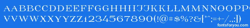 Prida65-Schriftart – Weiße Schriften auf blauem Hintergrund