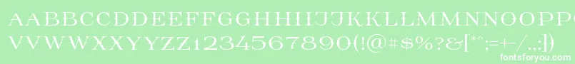 Prida65 Font – White Fonts on Green Background