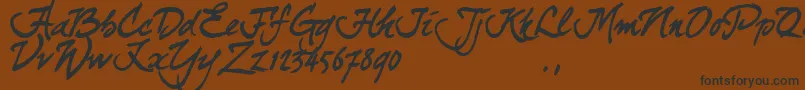 Curjtrial-Schriftart – Schwarze Schriften auf braunem Hintergrund