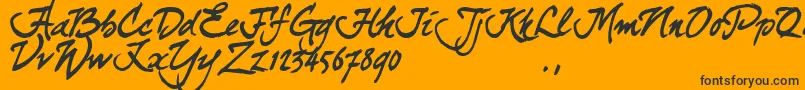 Curjtrial-Schriftart – Schwarze Schriften auf orangefarbenem Hintergrund