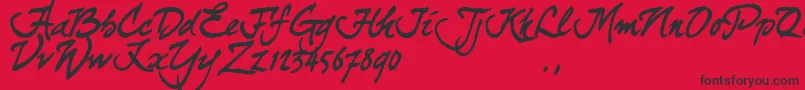 Curjtrial-Schriftart – Schwarze Schriften auf rotem Hintergrund