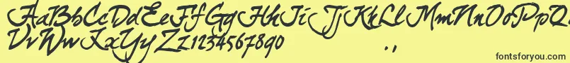 Curjtrial Font – Black Fonts on Yellow Background