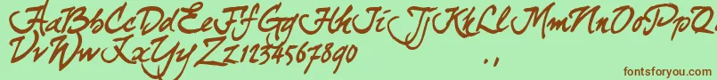Curjtrial-Schriftart – Braune Schriften auf grünem Hintergrund