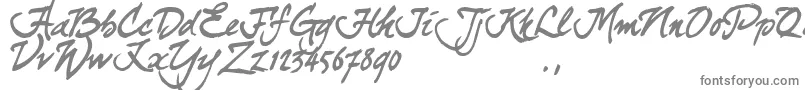 Curjtrial-fontti – harmaat kirjasimet valkoisella taustalla