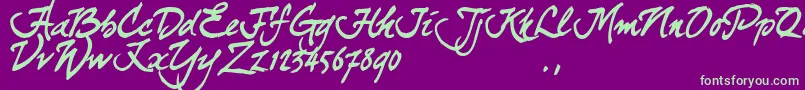 Curjtrial Font – Green Fonts on Purple Background