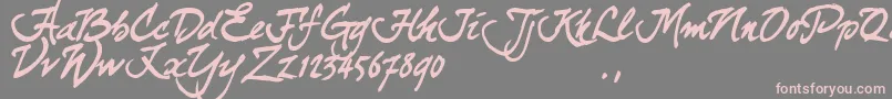 Curjtrial-fontti – vaaleanpunaiset fontit harmaalla taustalla