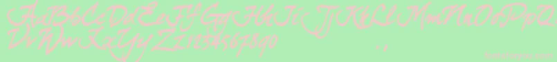 Curjtrial Font – Pink Fonts on Green Background