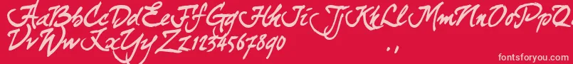 Curjtrial Font – Pink Fonts on Red Background