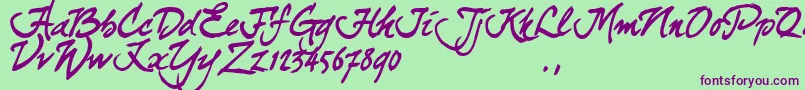 Curjtrial-Schriftart – Violette Schriften auf grünem Hintergrund