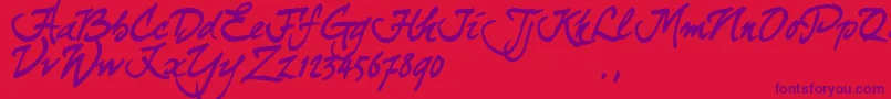 Curjtrial Font – Purple Fonts on Red Background