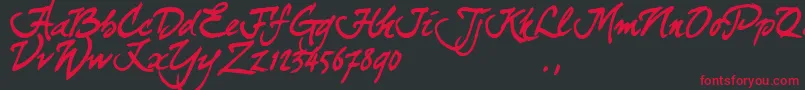 Curjtrial Font – Red Fonts on Black Background