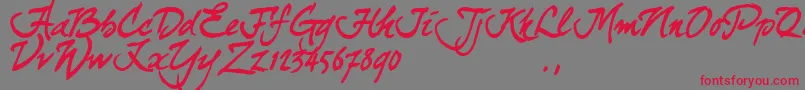 Curjtrial Font – Red Fonts on Gray Background