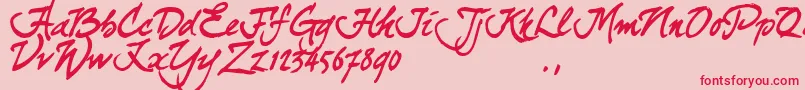 Curjtrial Font – Red Fonts on Pink Background