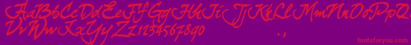 Curjtrial Font – Red Fonts on Purple Background