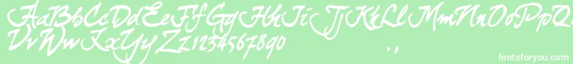 Curjtrial Font – White Fonts on Green Background