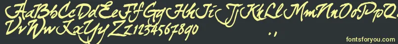 Curjtrial-fontti – keltaiset fontit mustalla taustalla