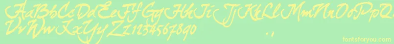 Curjtrial Font – Yellow Fonts on Green Background