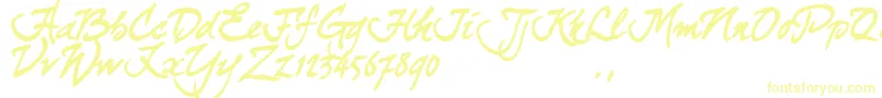 Curjtrial-fontti – keltaiset fontit valkoisella taustalla