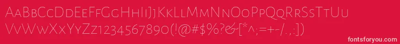 フォントAlegreyasansscThin – 赤い背景にピンクのフォント