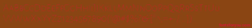AlegreyasansscThin Font – Red Fonts on Brown Background